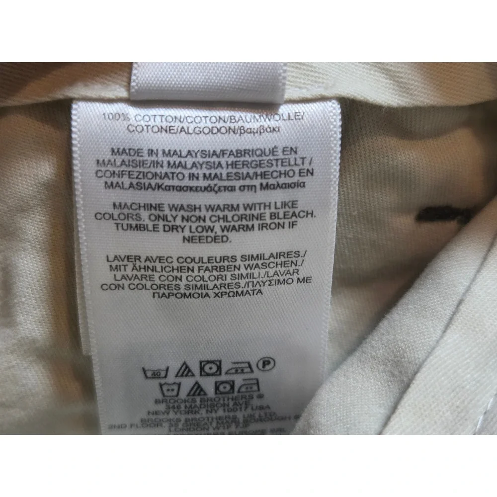 Brooks Brothers Advantage Chino Clark Fit Grey Cotton Pants Mens 38x30